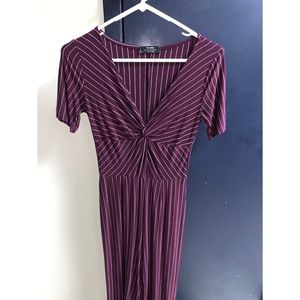 Burgundy Striped Bershka Jumpsuit Sz XS
